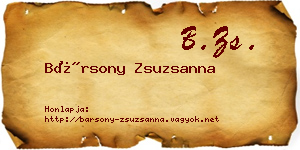 Bársony Zsuzsanna névjegykártya